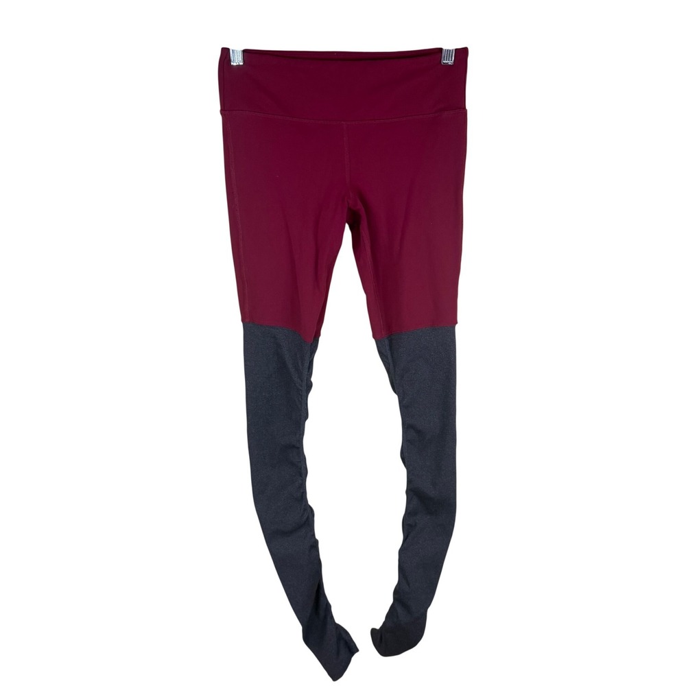 Alo Yoga Goddess Leggings Women Small Burgundy Charcoal Grey Stirrup Activewear